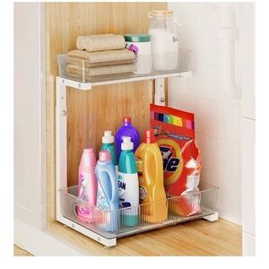 Under Sink Organizer Bathroom, Under Cabinet Organizer with AdjHeight 013